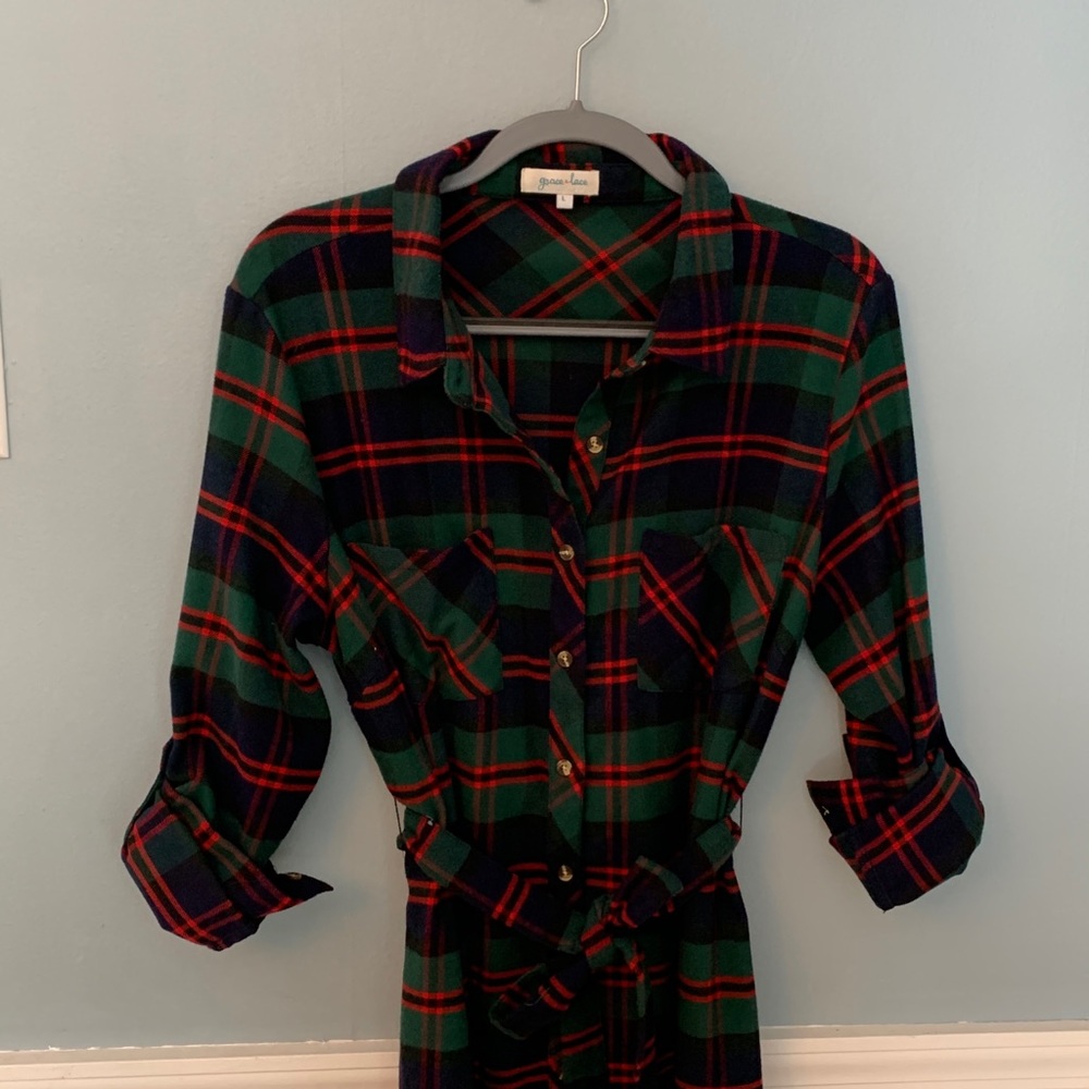 Flannel Shirtdress
